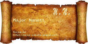 Major Nanett névjegykártya