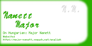 nanett major business card